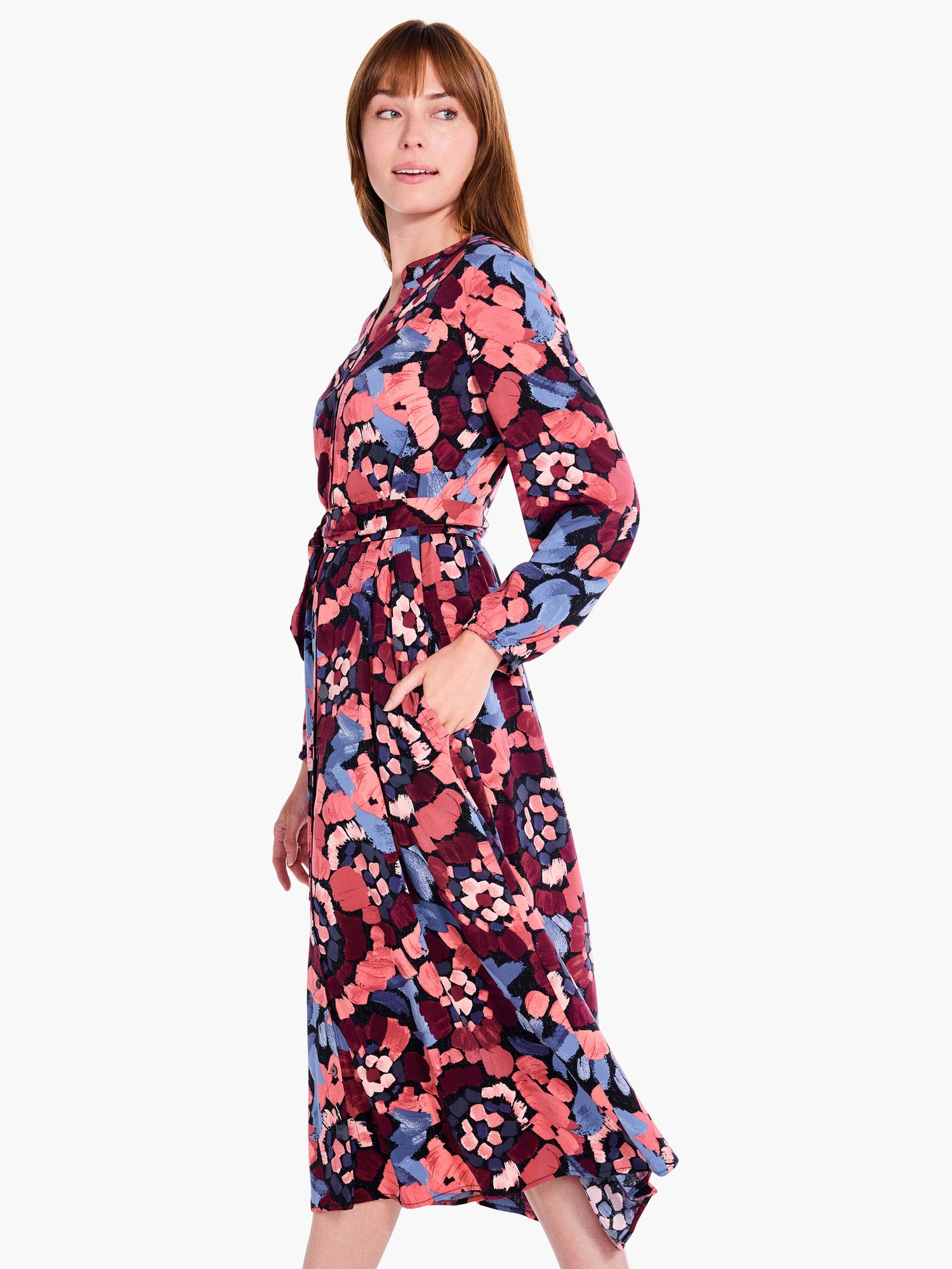 NIC+ZOE Women's Autumn Bloom Live In Dress - Stretch Twill Shirt Dress