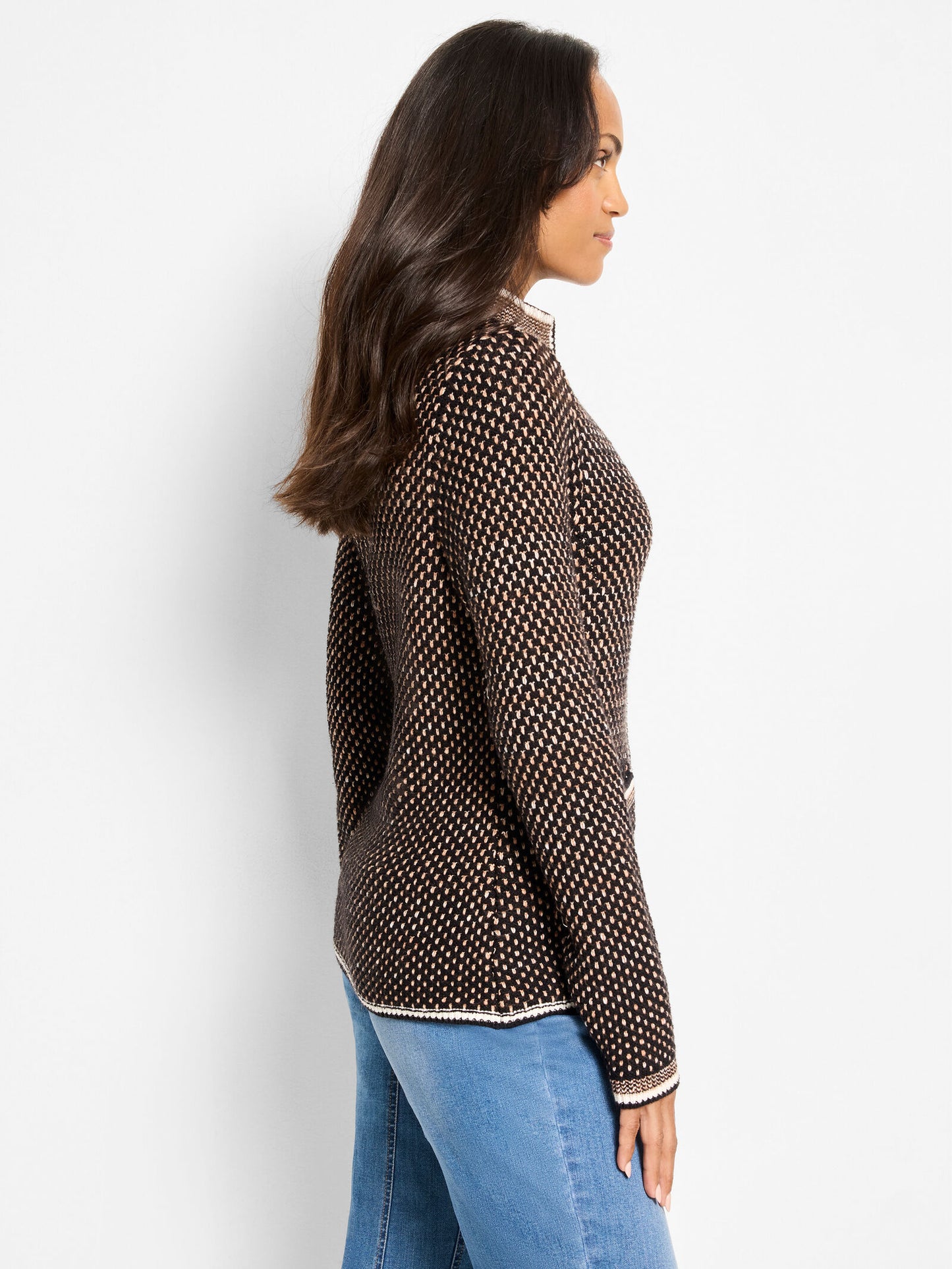 NIC+ZOE BRICK STITCH KNIT JACKET