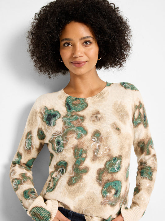 NIC+ZOE CAMO SHINE SWEATER