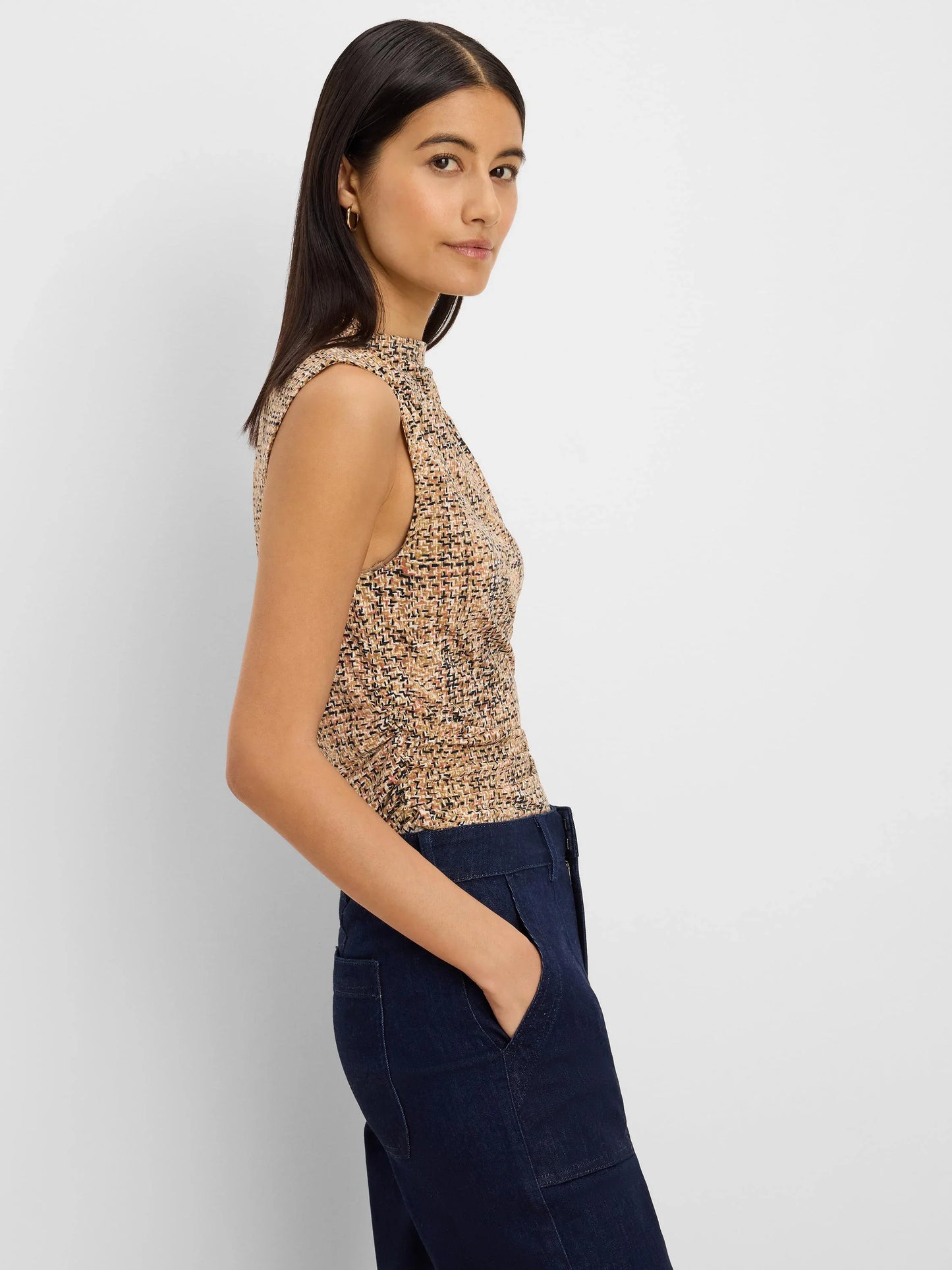 Nic+Zoe Printed Tweed Knit Tank
