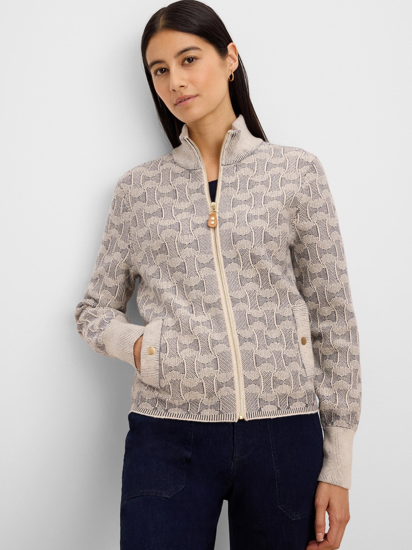 Nic+Zoe Dapper Swirl Knit Jacket