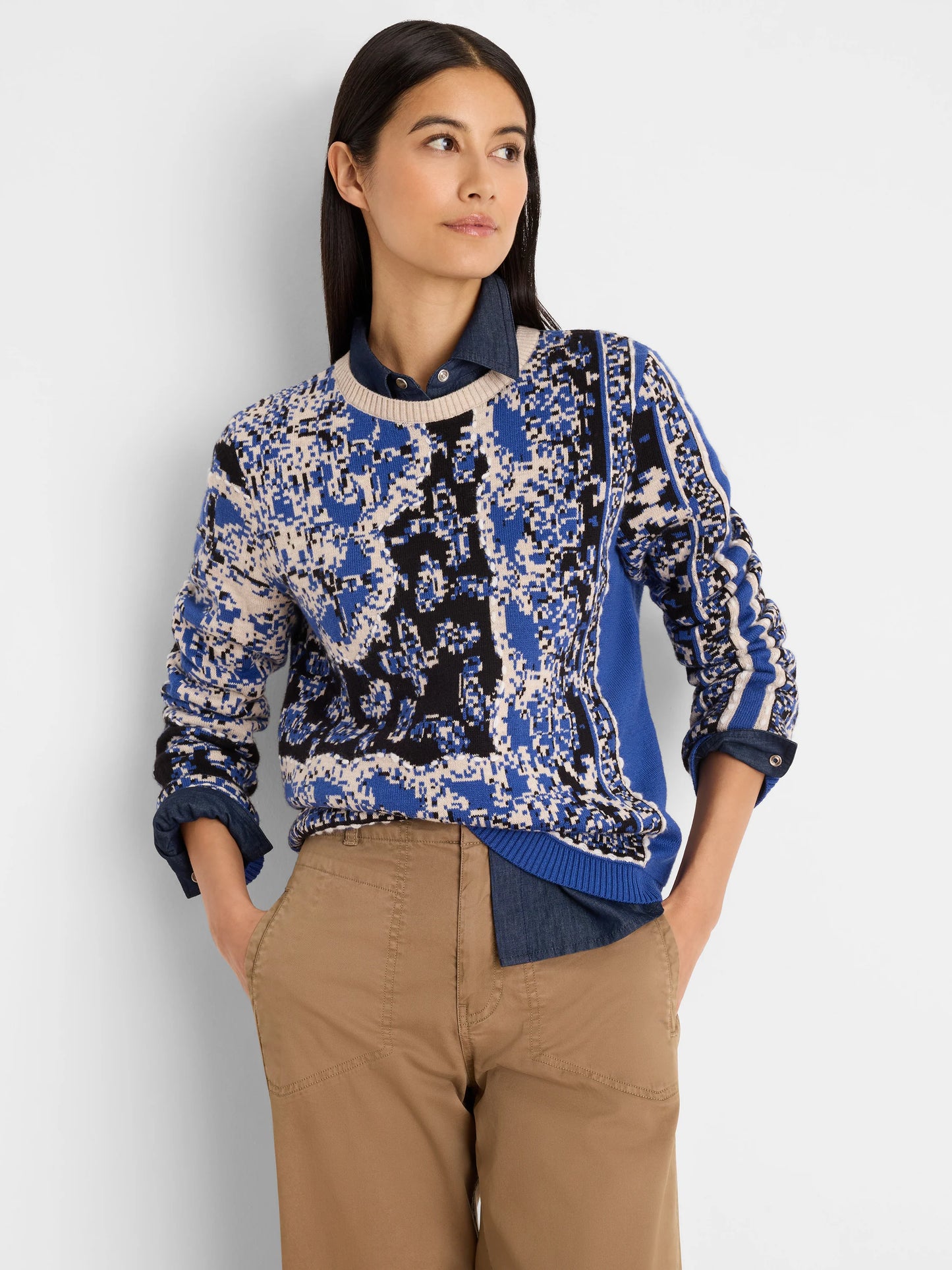 NIC + ZOE Bandana Jacquard Sweater
