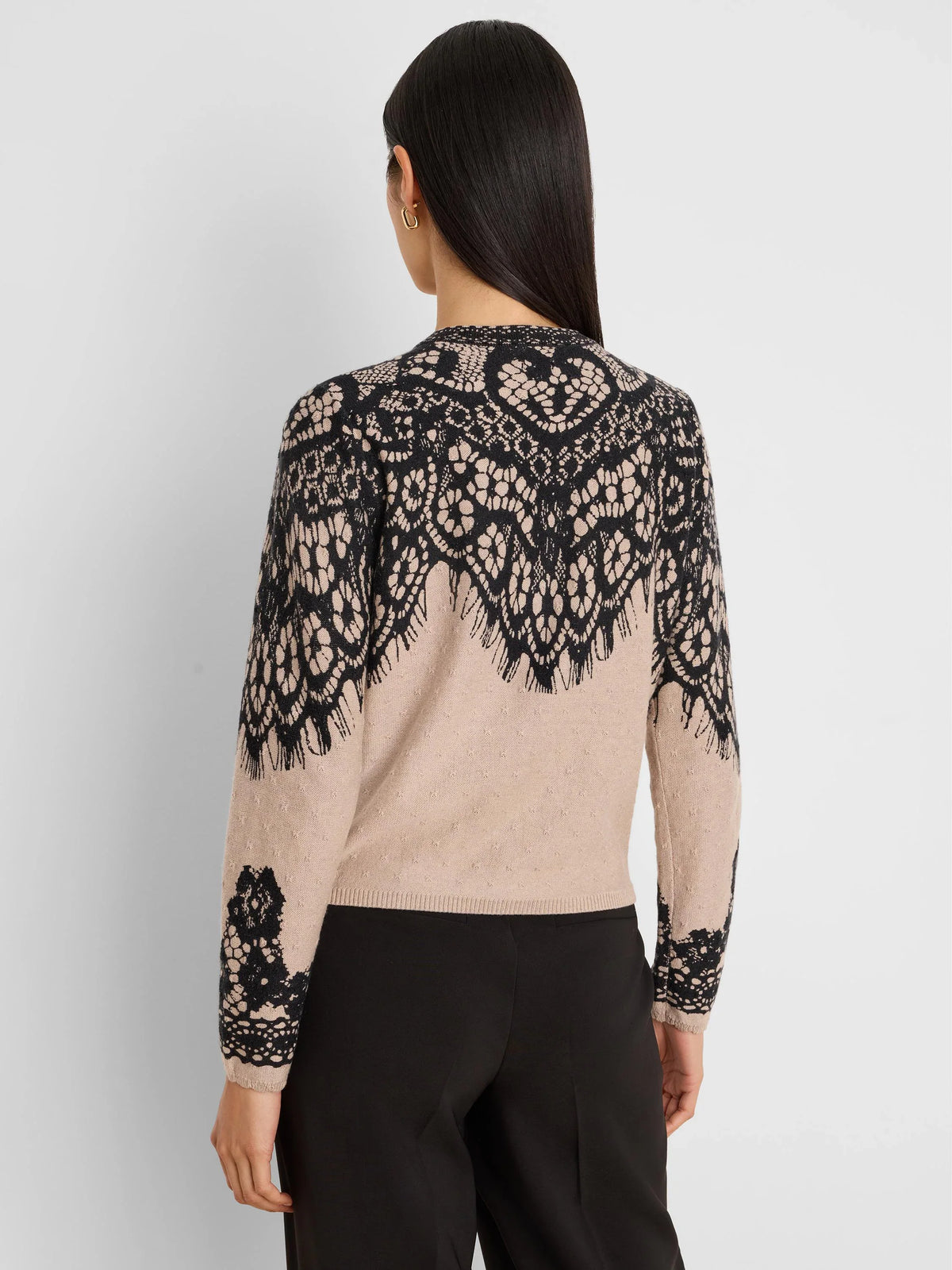 Nic+Zoe Placed Lace Print Cardigan