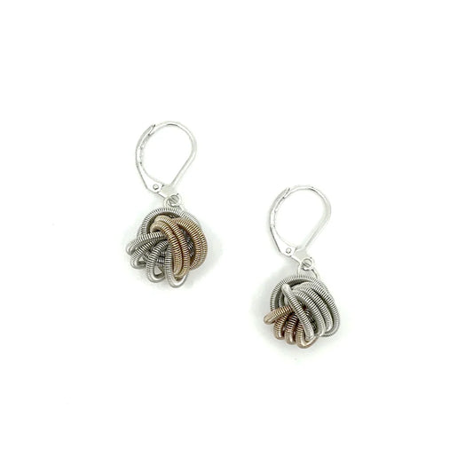 Sea Lily Silver Bronze Floating Knot Earring