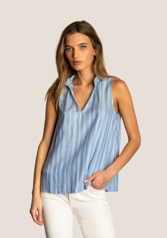 LEIGH STRIPE SLEEVELESS TOP