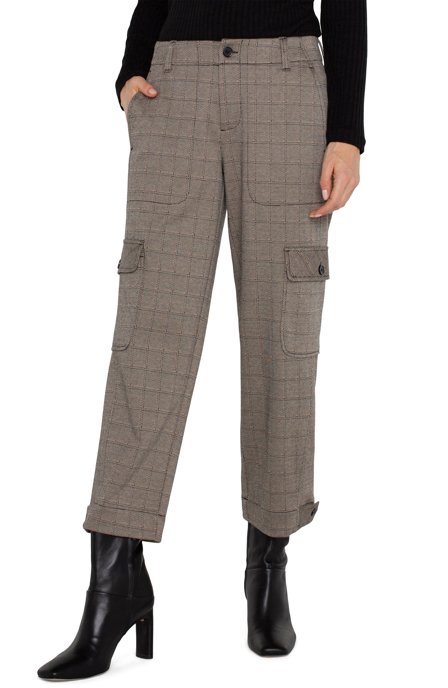 LIVERPOOL UTILITY CROP W/TAB HEM & CARGO POCKETS 26" INSEAM - PETITE