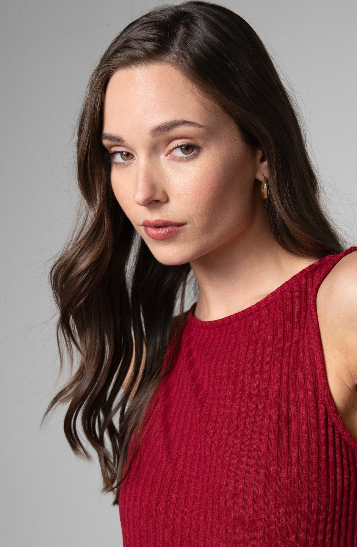 Liverpool Sleeveless Boat Neck Rib Knit Top
