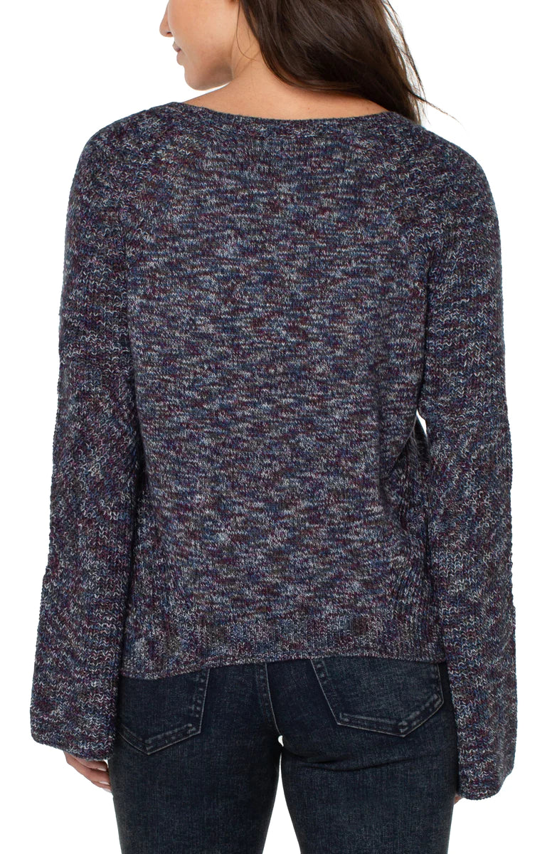 LIVERPOOL SWEATER WITH CABLE STITCH SLEEVE