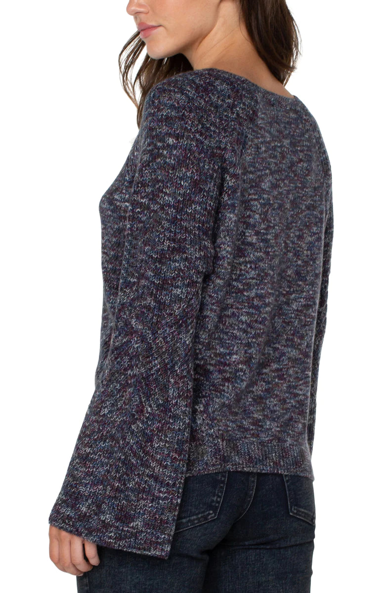 LIVERPOOL SWEATER WITH CABLE STITCH SLEEVE