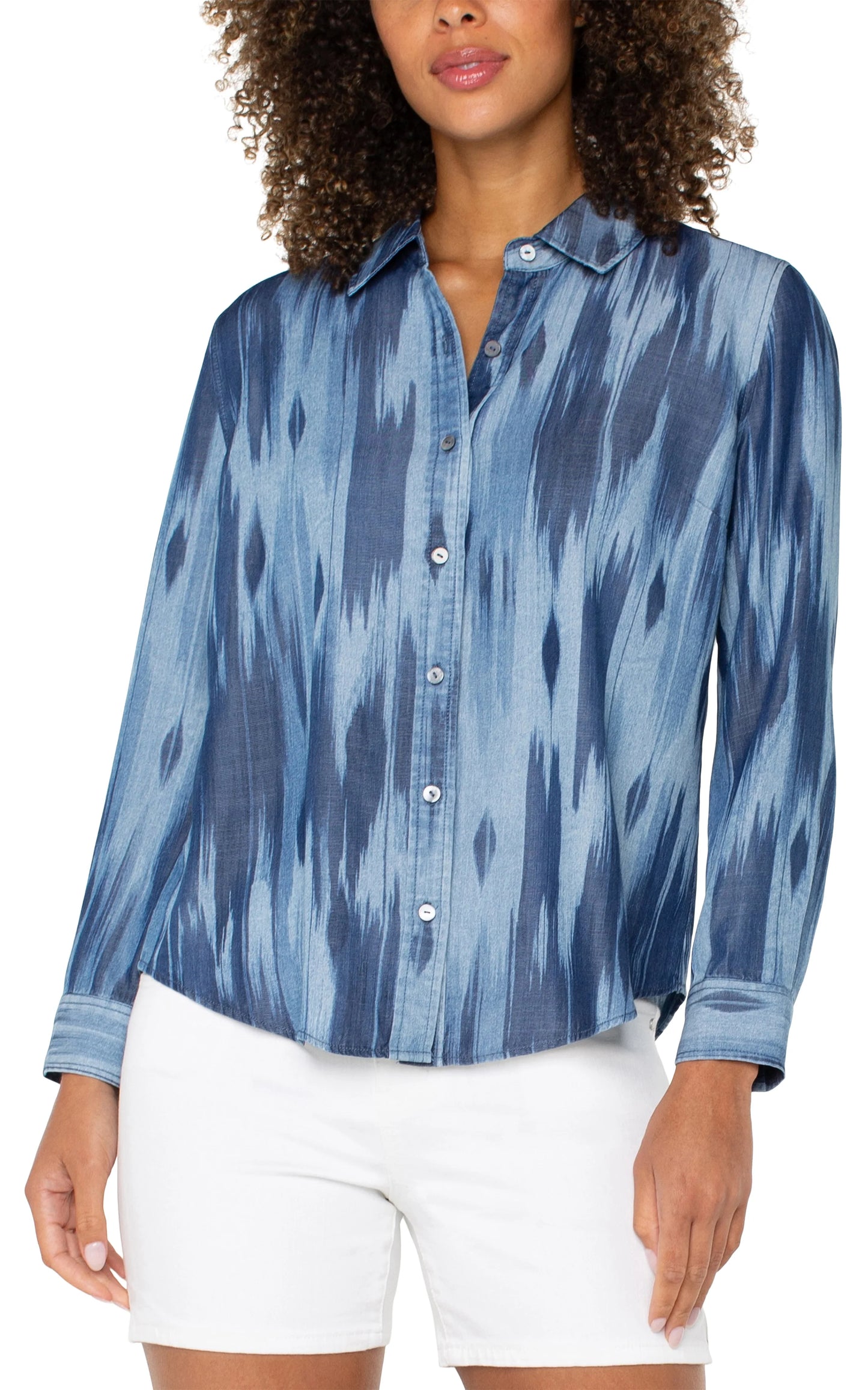 LIVERPOOL LONG ROLLED SLEEVE WOVEN SHIRT