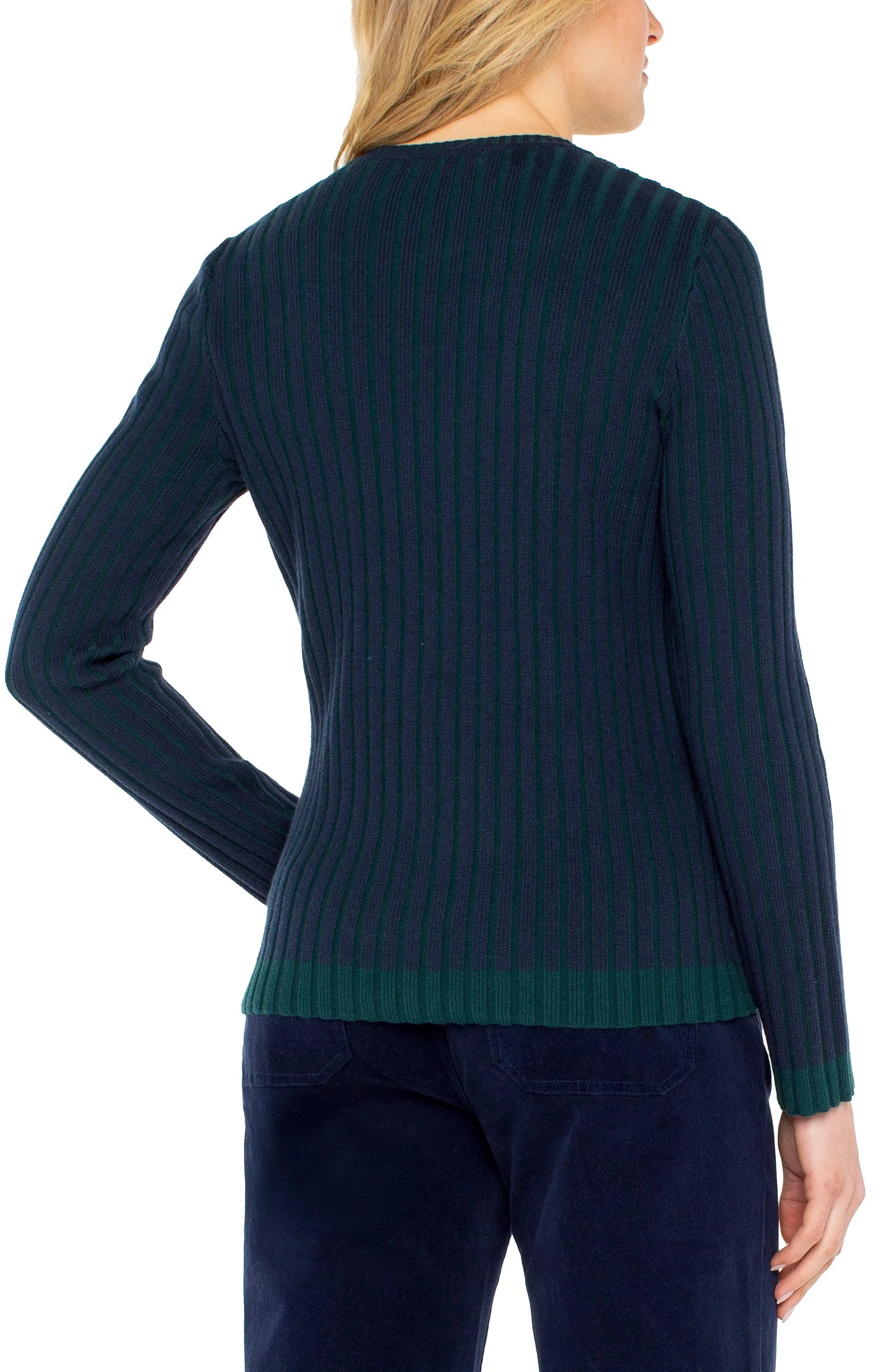 Long Sleeve Crewneck Ribbed Sweater