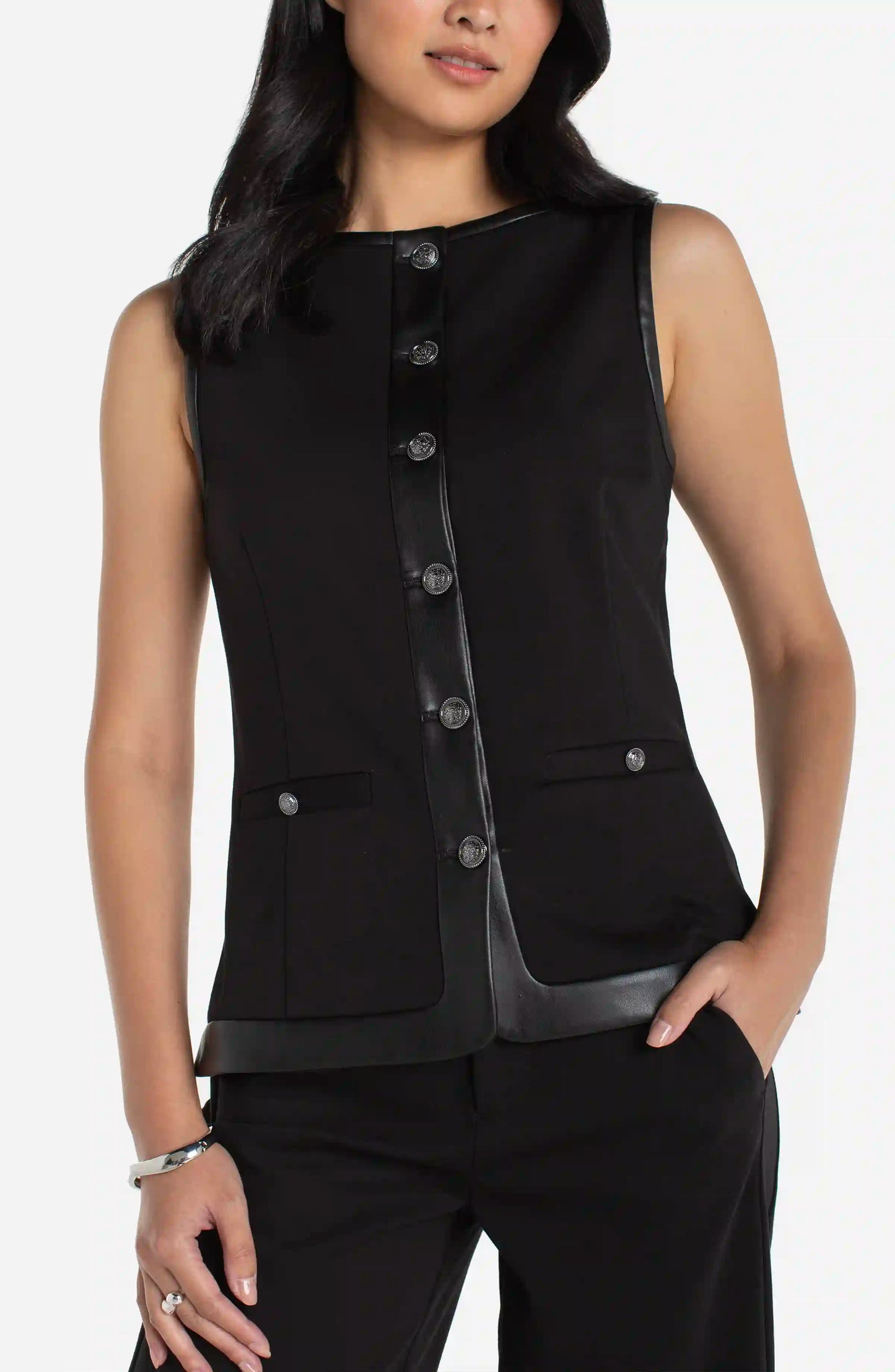 Liverpool Boat Neck Vest with Trim