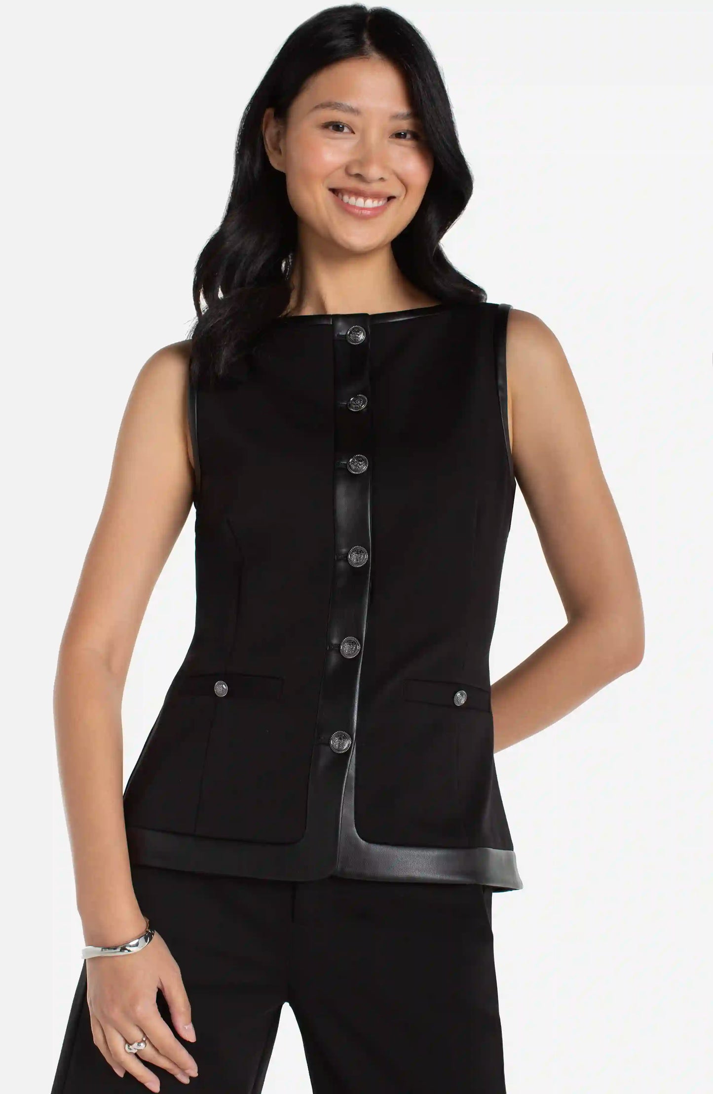 Liverpool Boat Neck Vest with Trim