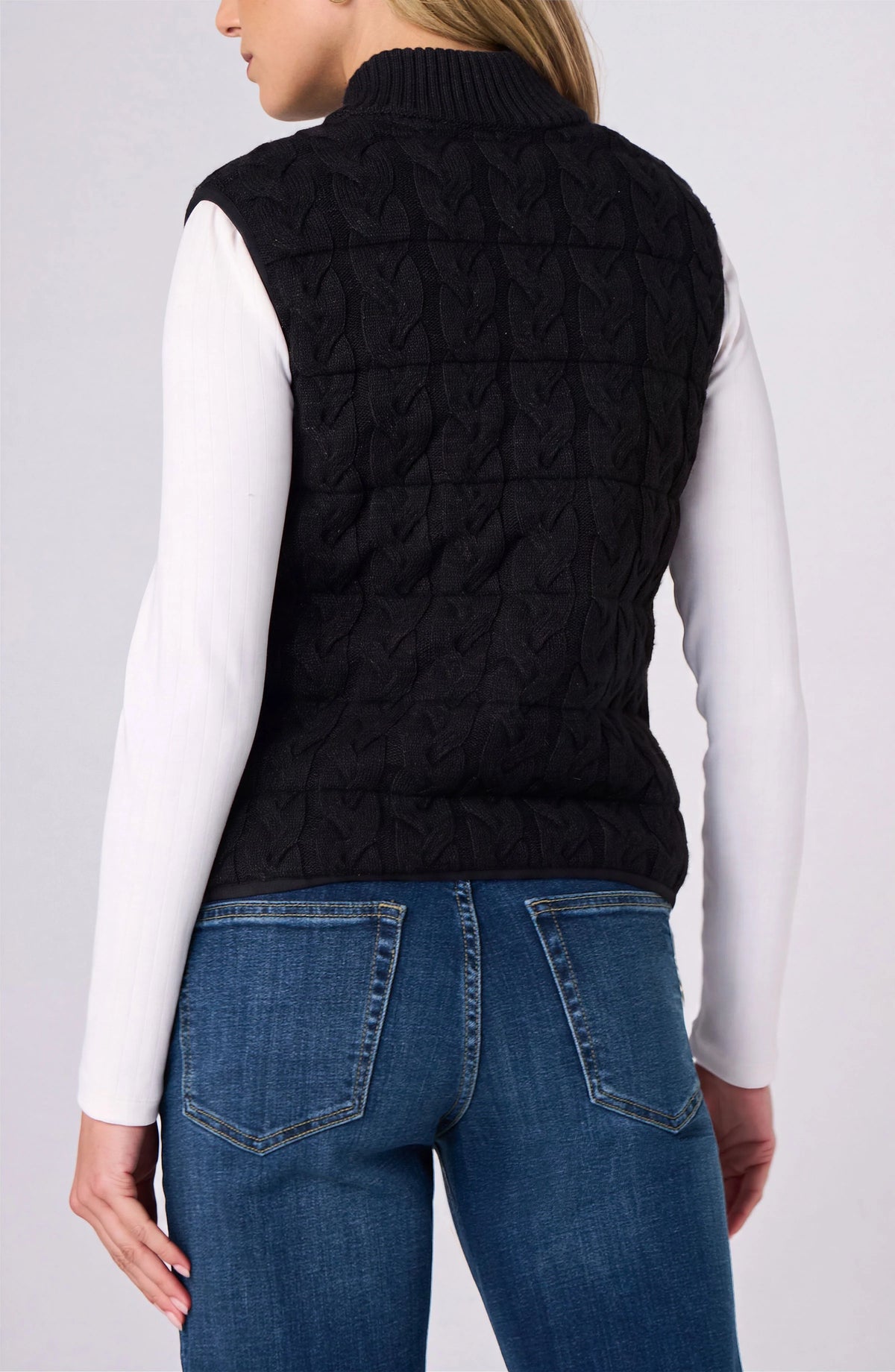 Liverpool Sleeveless Reversible Zip Front Quilted Sweater Vest