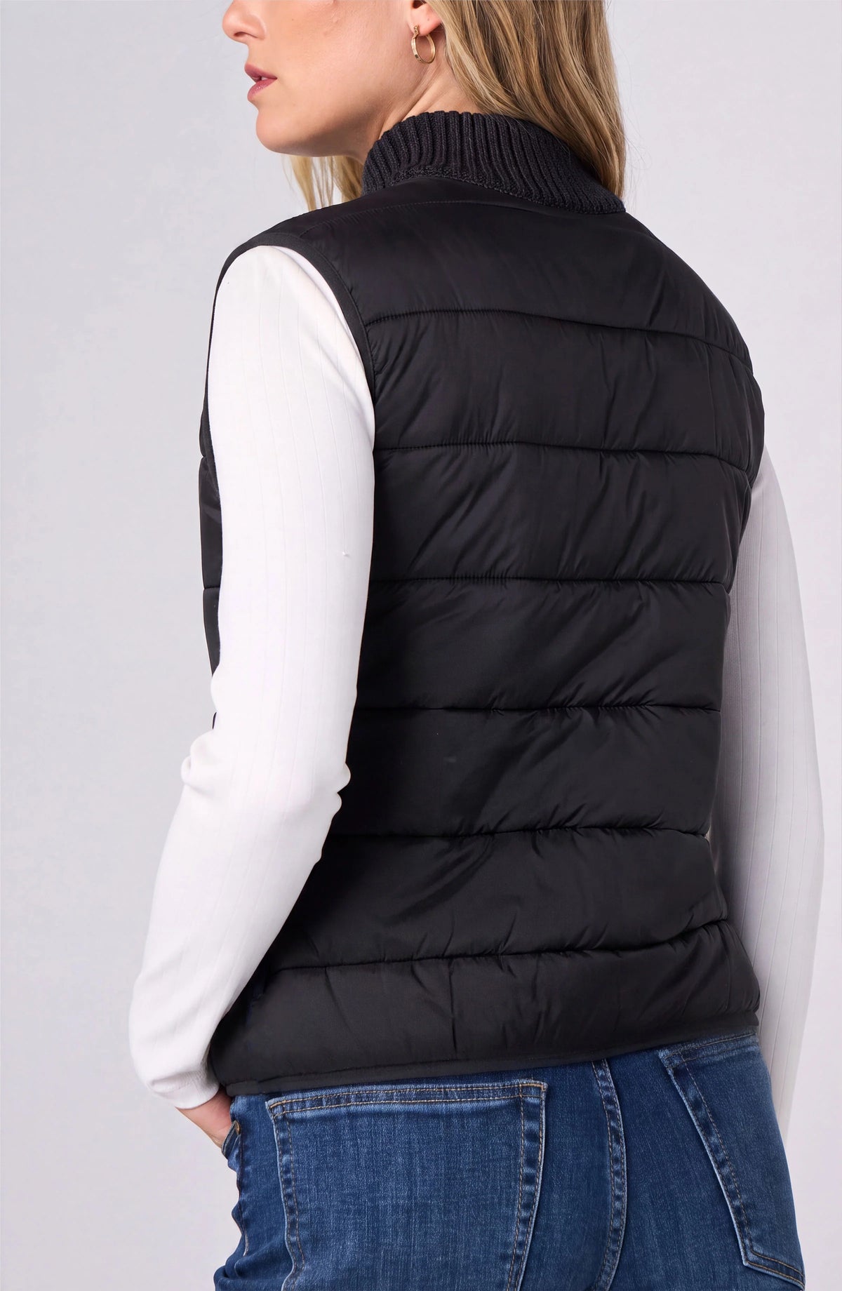 Liverpool Sleeveless Reversible Zip Front Quilted Sweater Vest