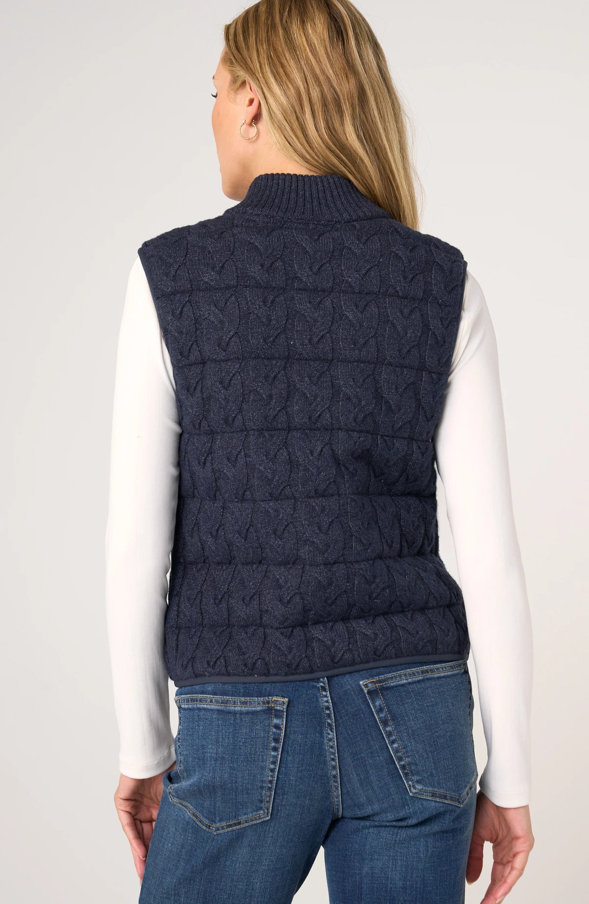 Liverpool Sleeveless Reversible Zip Front Quilted Sweater Vest