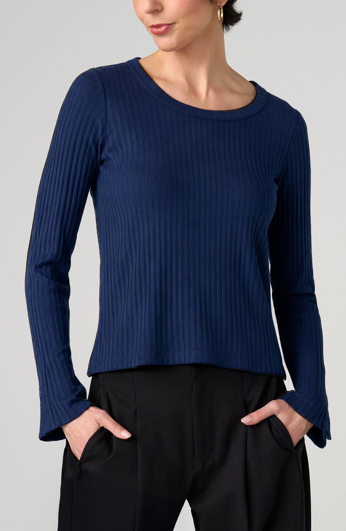 Liverpool Long Sleeve Scoop Neck Knit Top