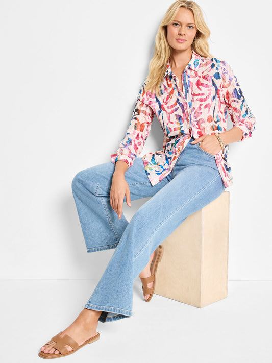 NIC + ZOE COLOR WASH COTTON SHIRT