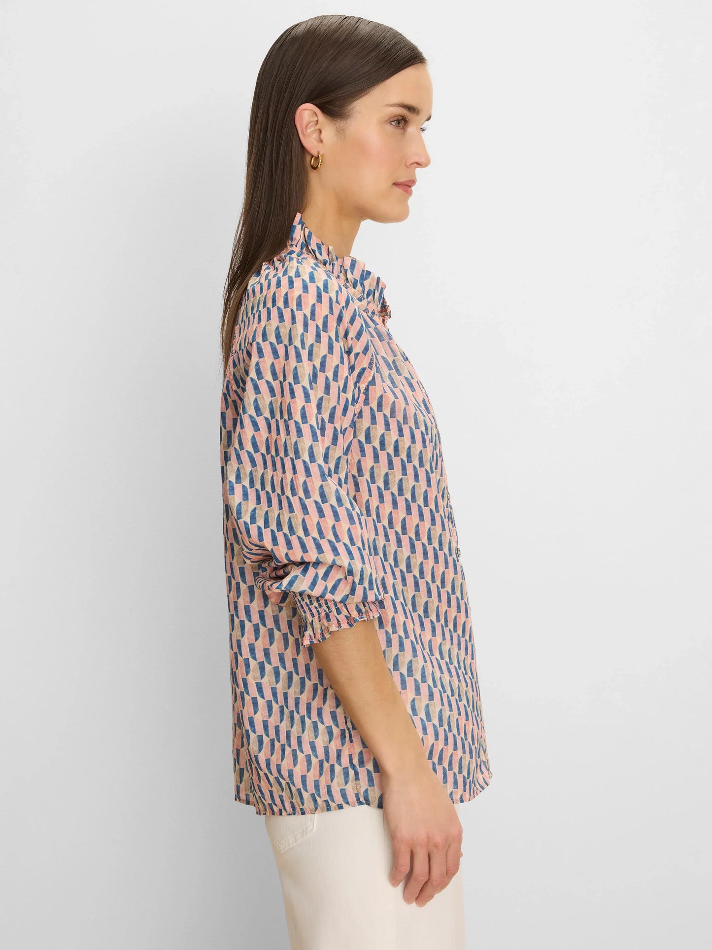 NIC+ZOE Sideways Cotton Crinkle Shirt