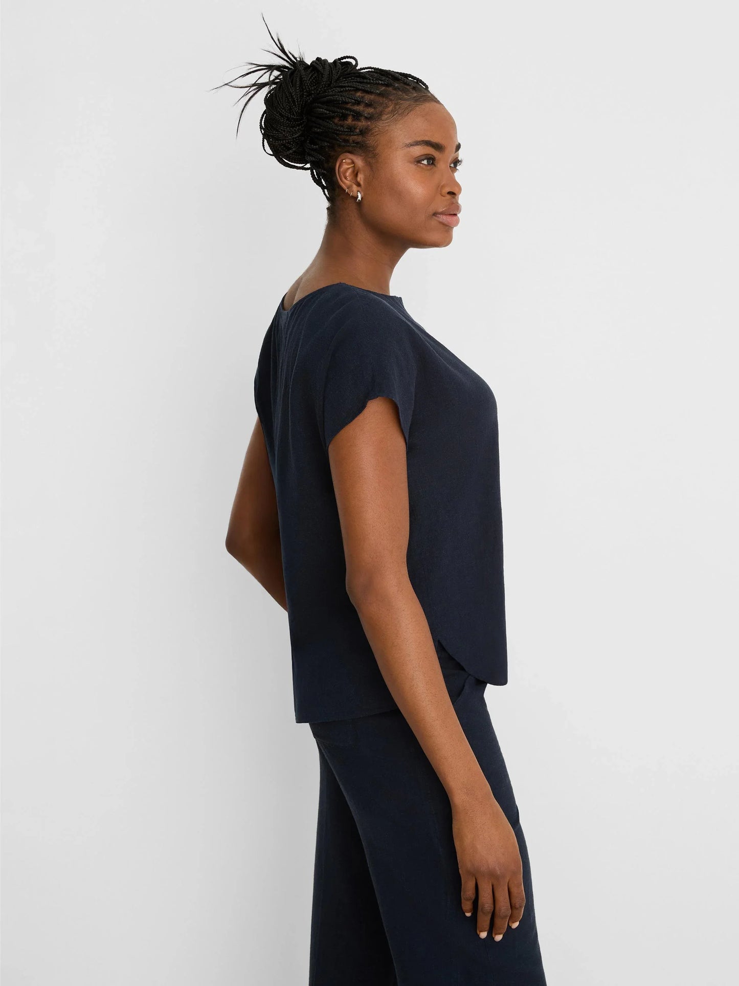 NIC+ZOE Rumba Linen Split Neck Tee