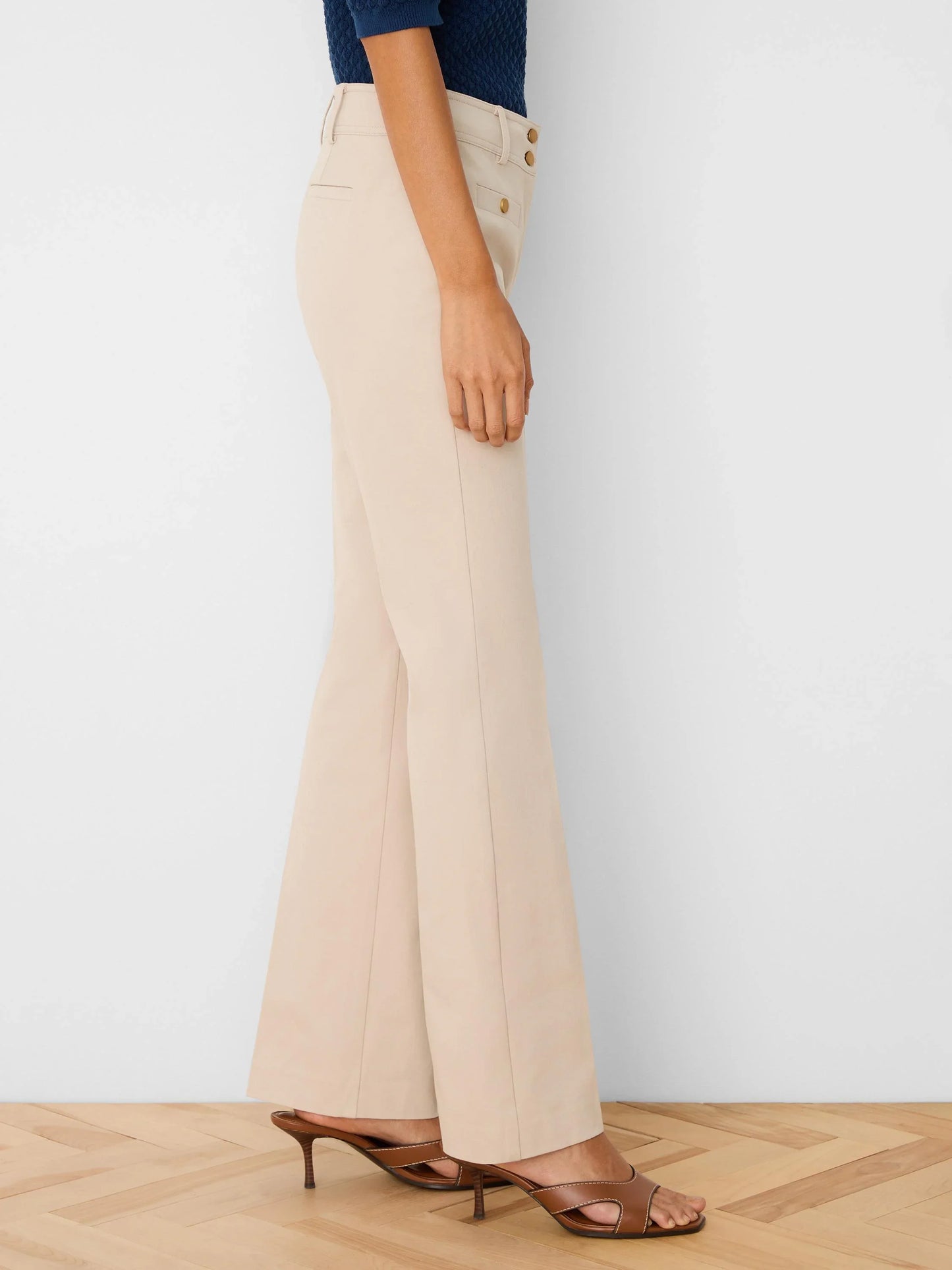 NIC+ZOE Plaza Demi-Boot Cotton Bi-Stretch Button Pant