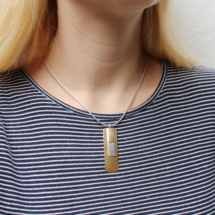 MARJORIE BAER LAYERED RECTANGLES NECKLACE