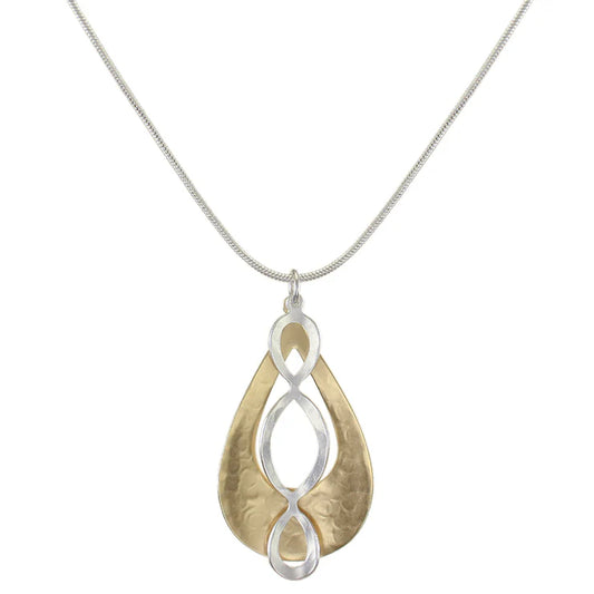 MARJORIE BAER TEAR DROP WITH OVAL LATTICE NECLACE