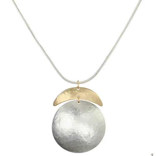 MARJORIE BAER CRESENT AND DISC NECKLACE