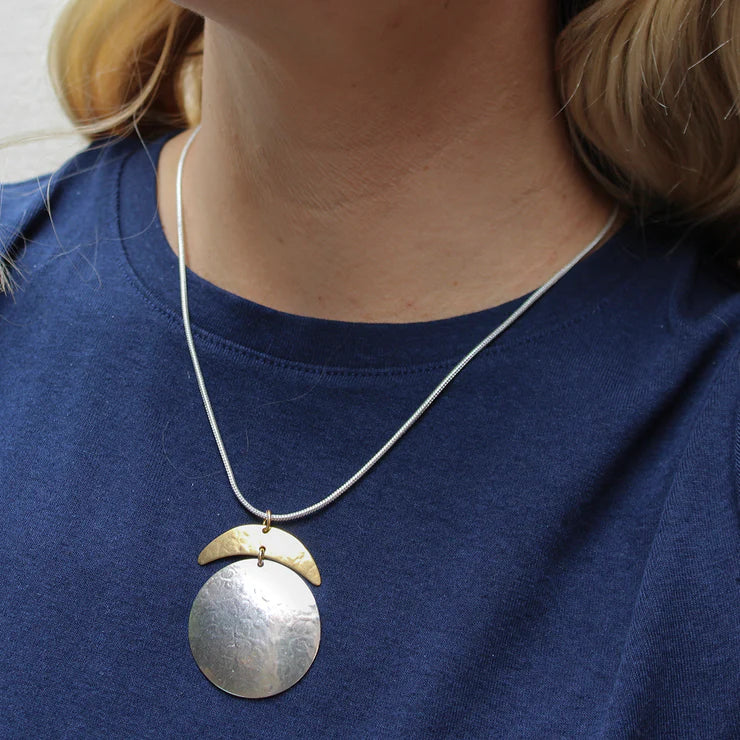 MARJORIE BAER CRESENT AND DISC NECKLACE