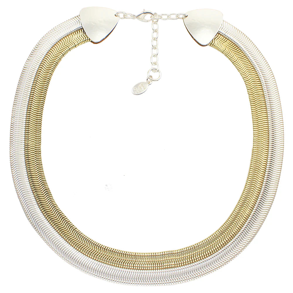 Marjorie Baer Double Snake Chain Choker Necklace