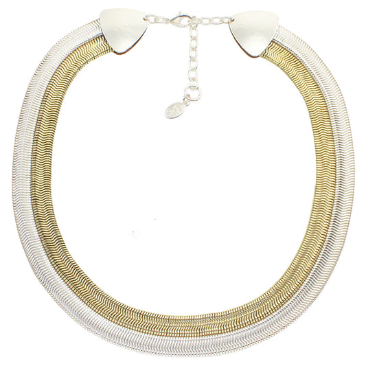 Marjorie Baer Double Snake Chain Choker Necklace