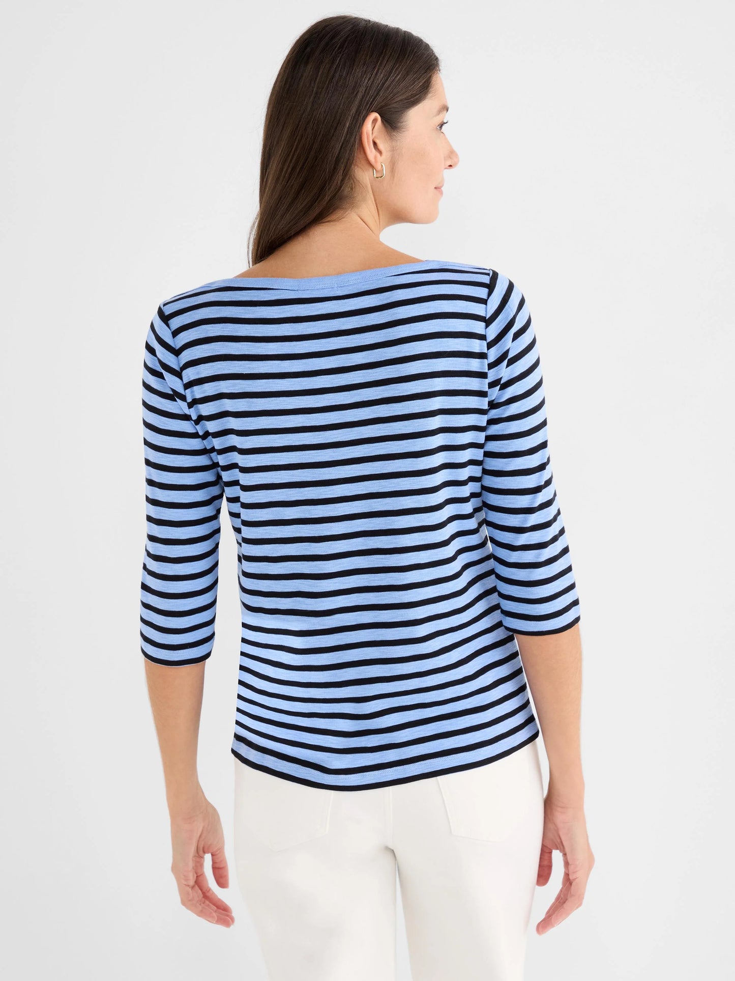 NZT 3/4 Sleeve Stripe Envelope Boat Tee