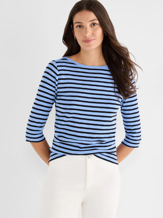 NZT 3/4 Sleeve Stripe Envelope Boat Tee