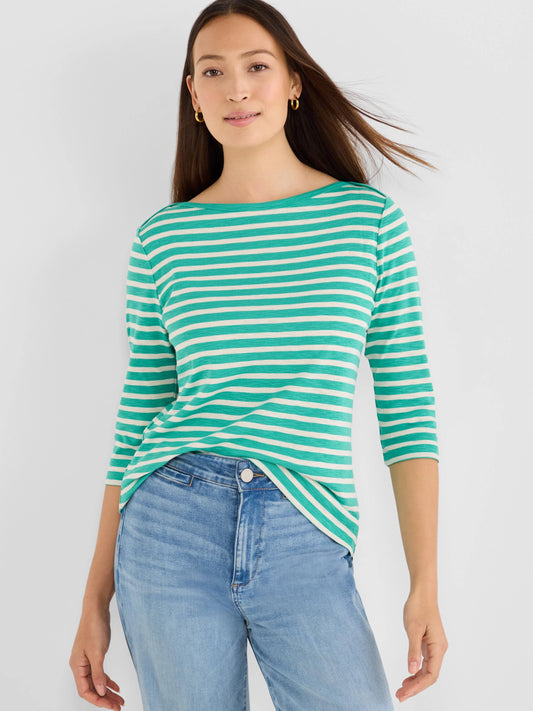 Nic+Zoe 3/4 Sleeve Stripe Envelope Boat Tee