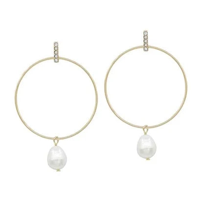 Meghan Browne Payne Gold and Pearl Earrings