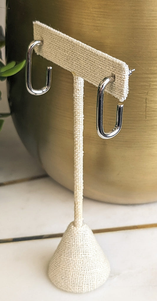 PAPERCLIP POST EARRINGS GOLD OR SILVER