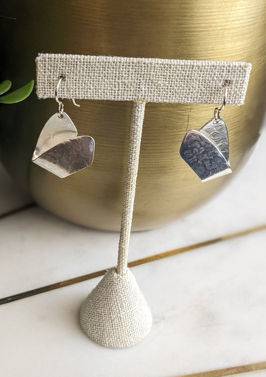 MARJORIE BAER ABSTRACT SILVER DANGLY EARRINGS