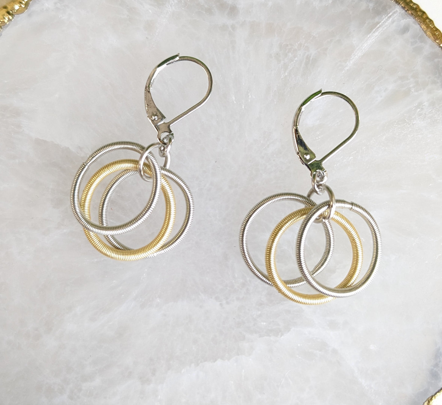 SEA LILY SILVER AND GOLD LOOP EARRINGS