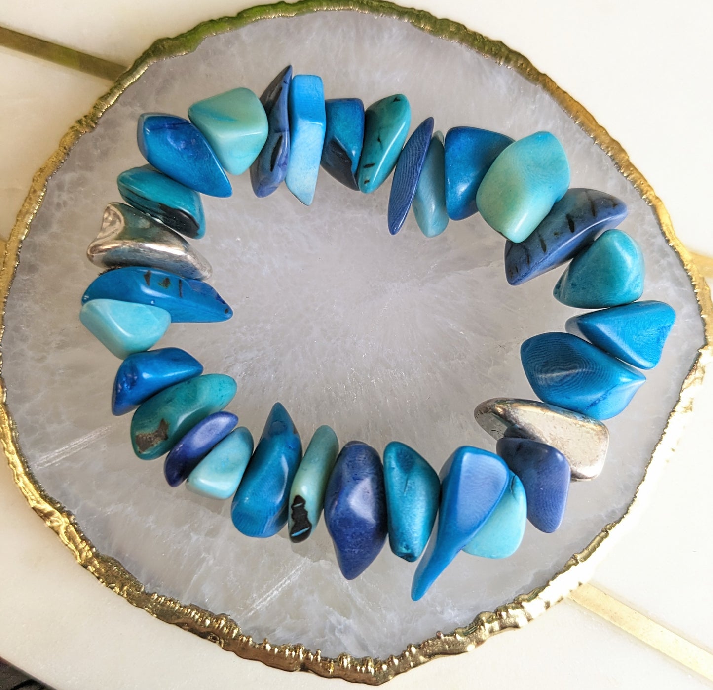 TAGUA BITS MAMU BRACELET WITH SILVER