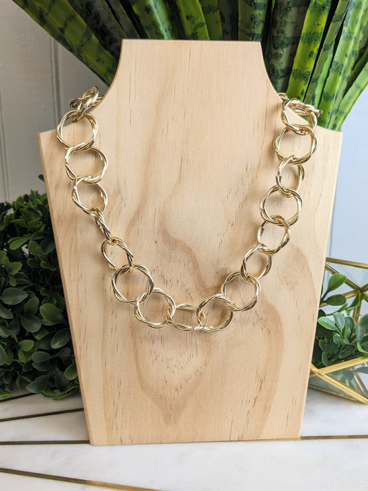 GOLD TWIST RING NECKLACE