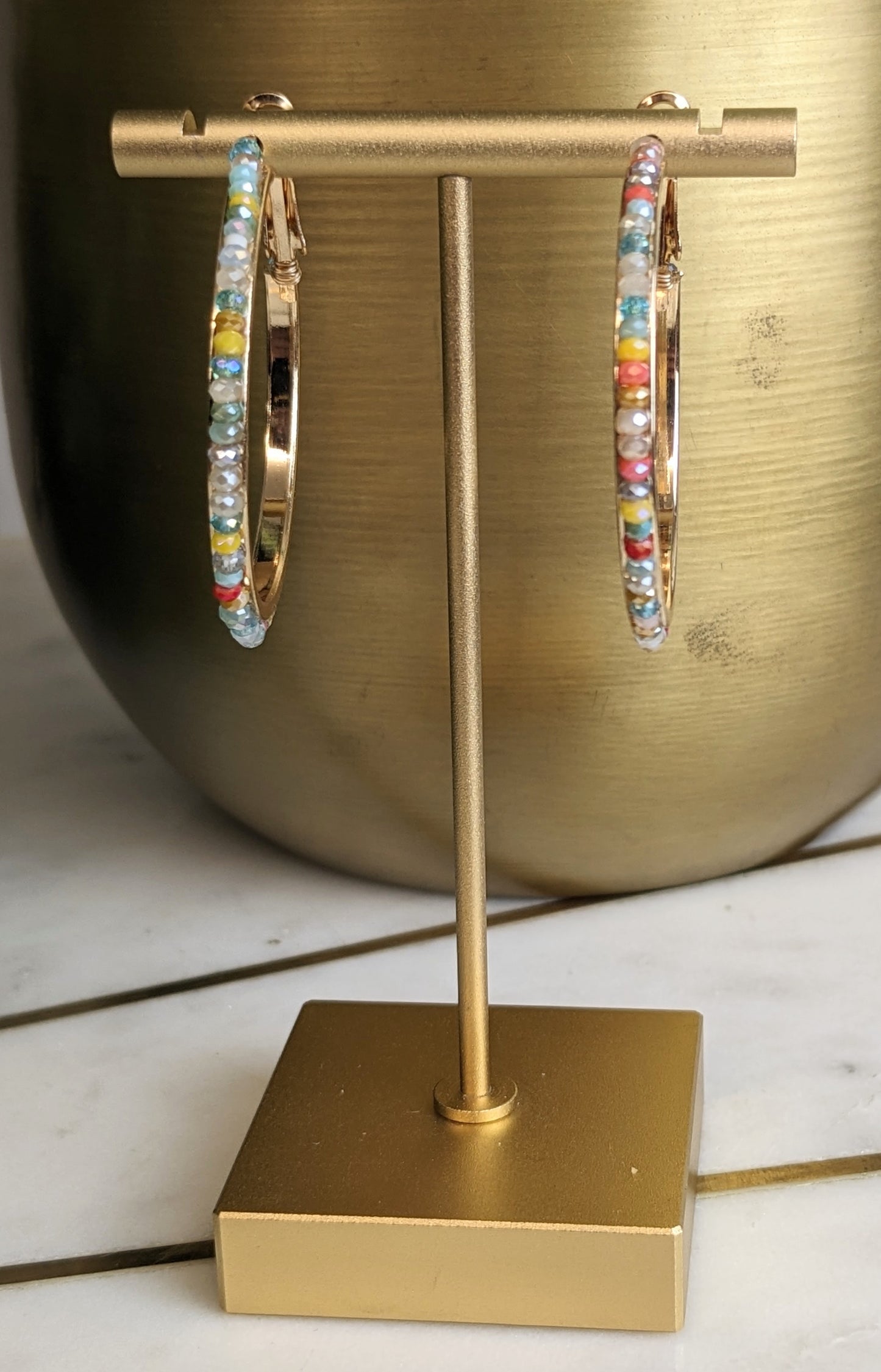 BEADED HOOP EARRINGS