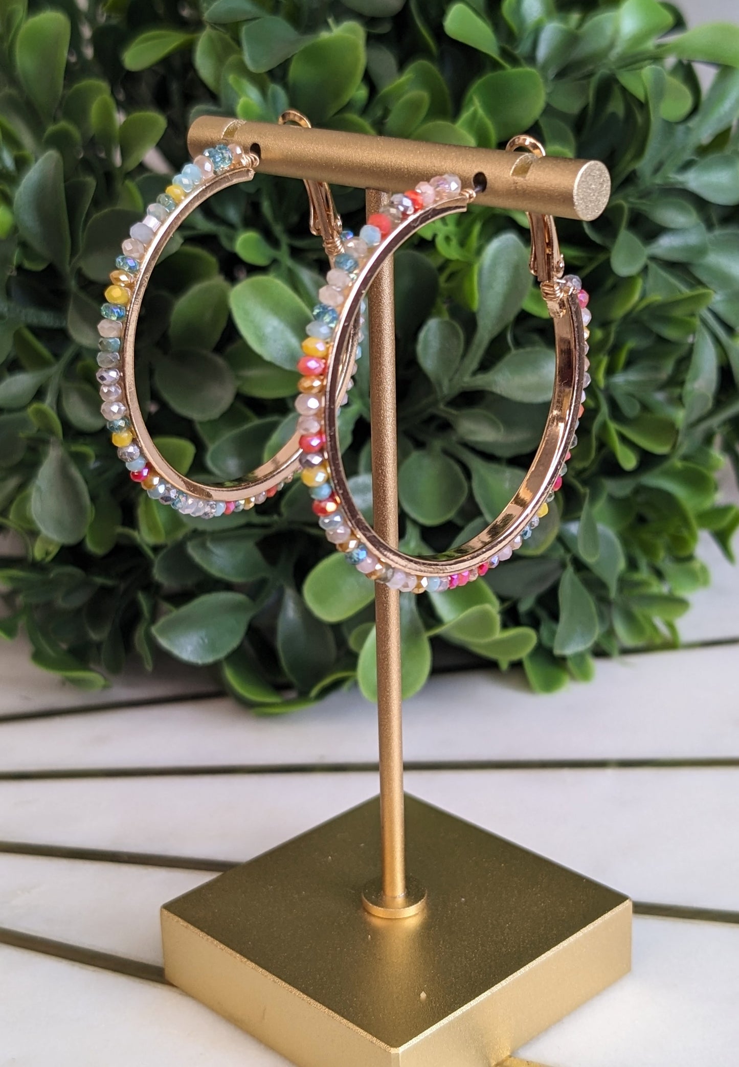 BEADED HOOP EARRINGS
