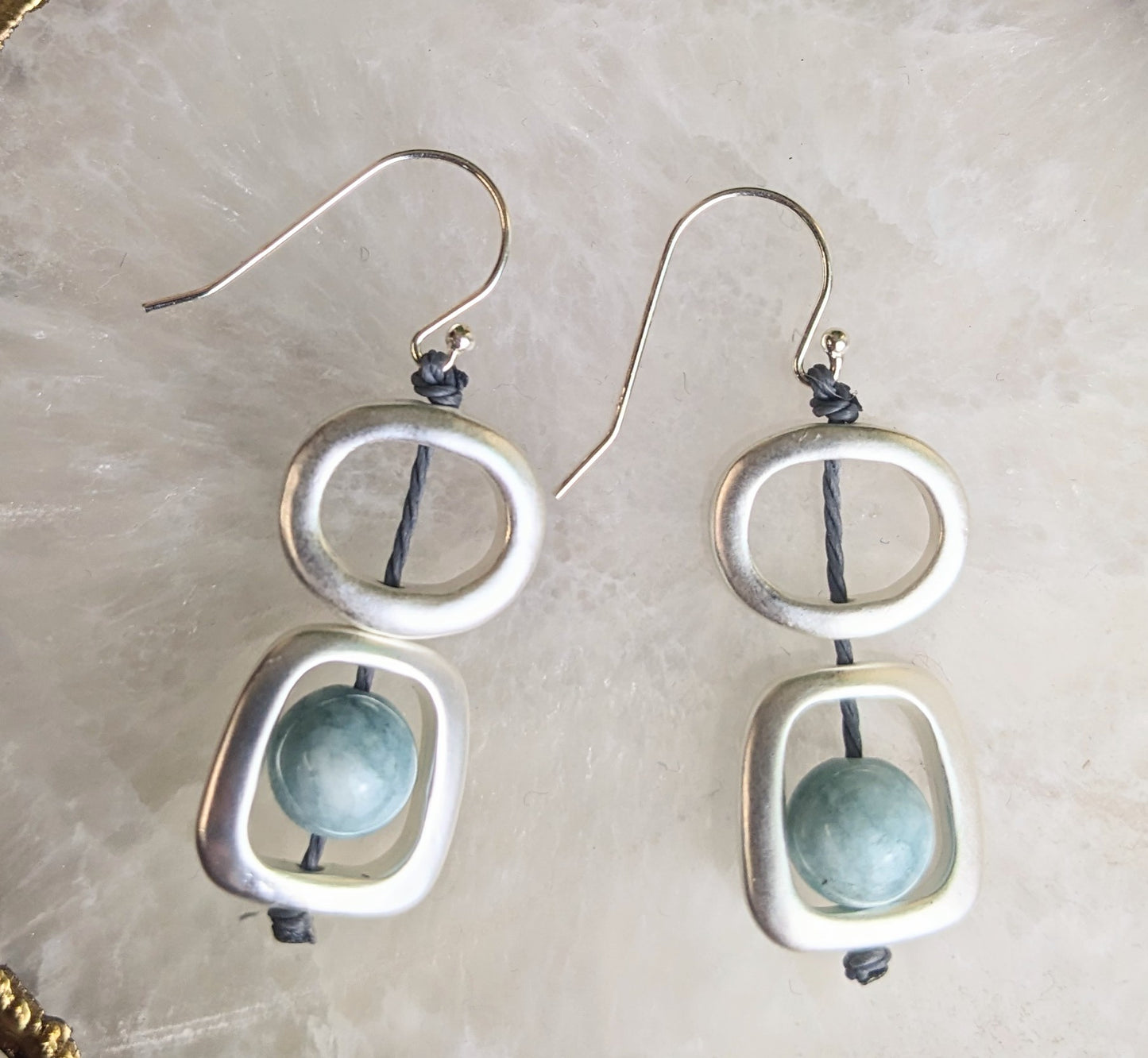 SEA LILY SILVER GEOMETRIC EARRINGS