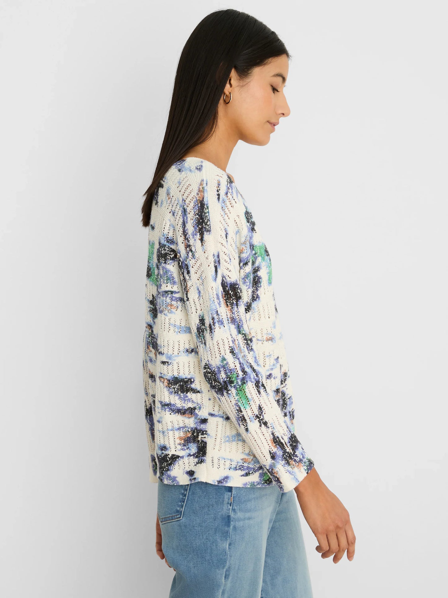 NIC+ZOE Water Lilies Pointelle Sweater
