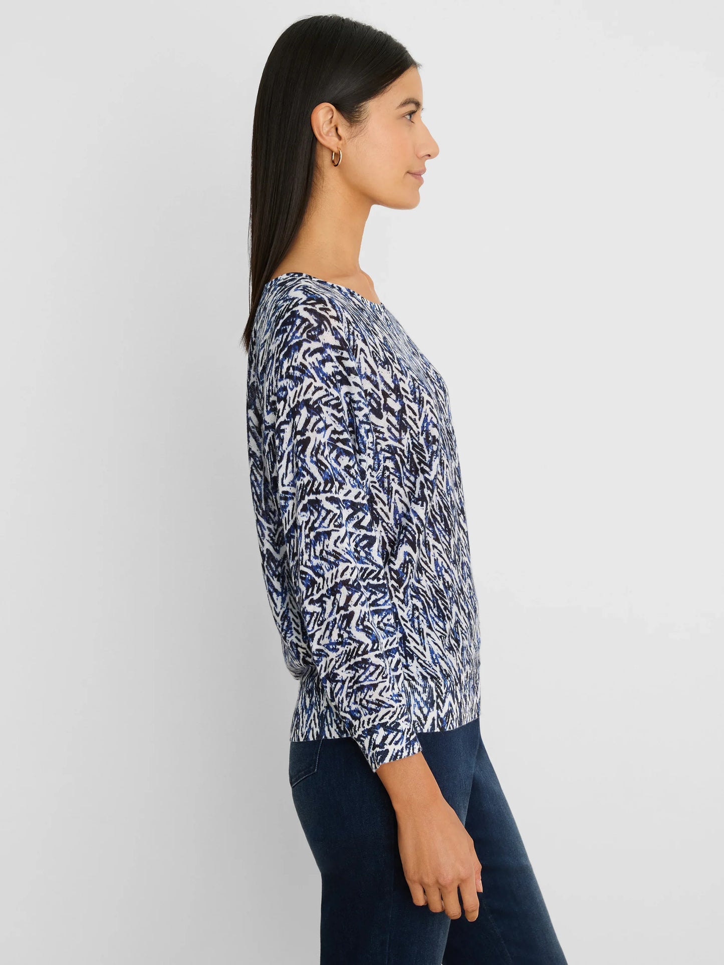 NIC+ZOE Indigo Crosshatch Sweater