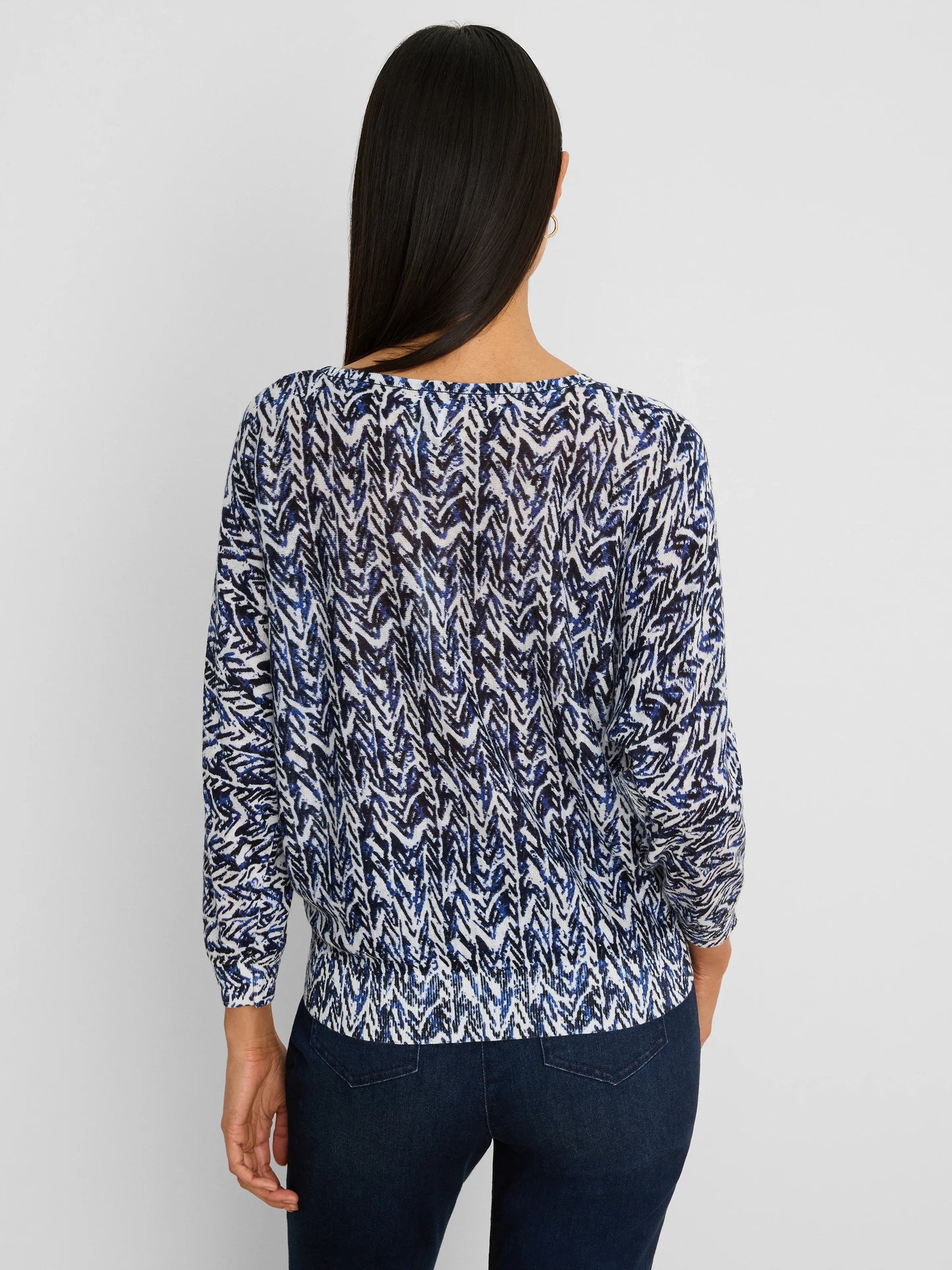 NIC+ZOE Indigo Crosshatch Sweater