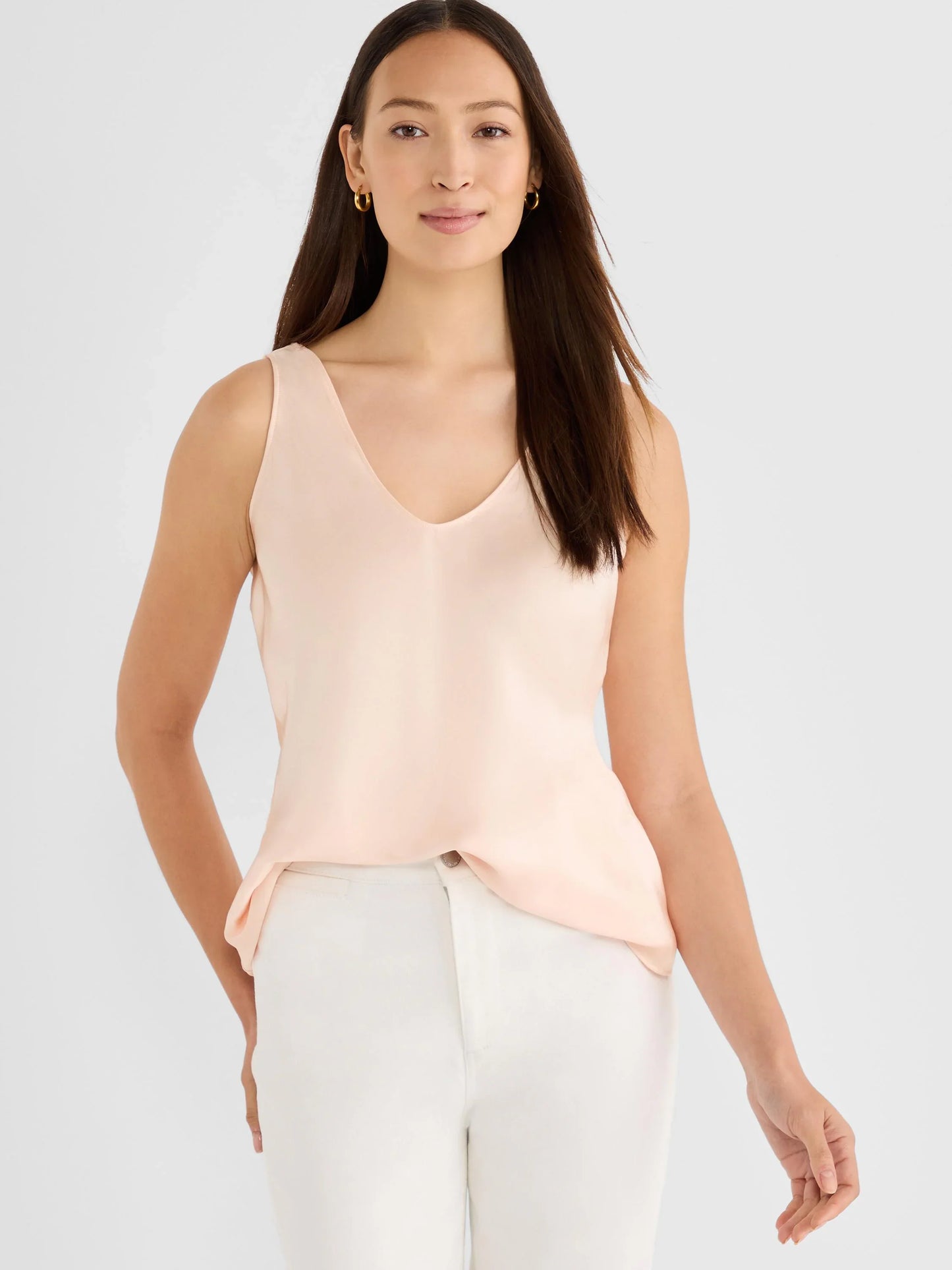 NIC+ZOE DAY GLOSS WOVEN SCOOP TANK
