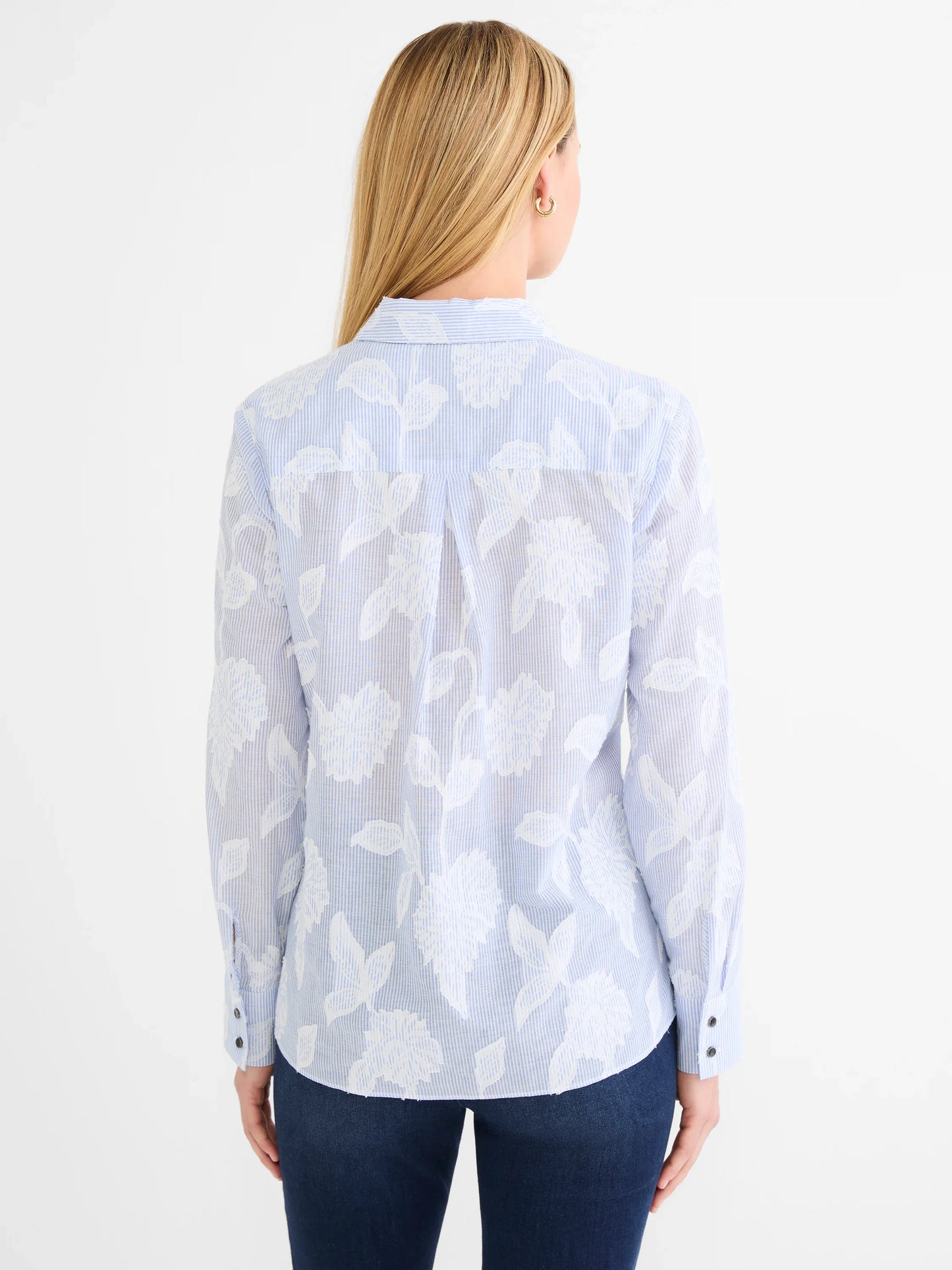 NIC+ZOE SKY STRIPED JACQUARD TOP