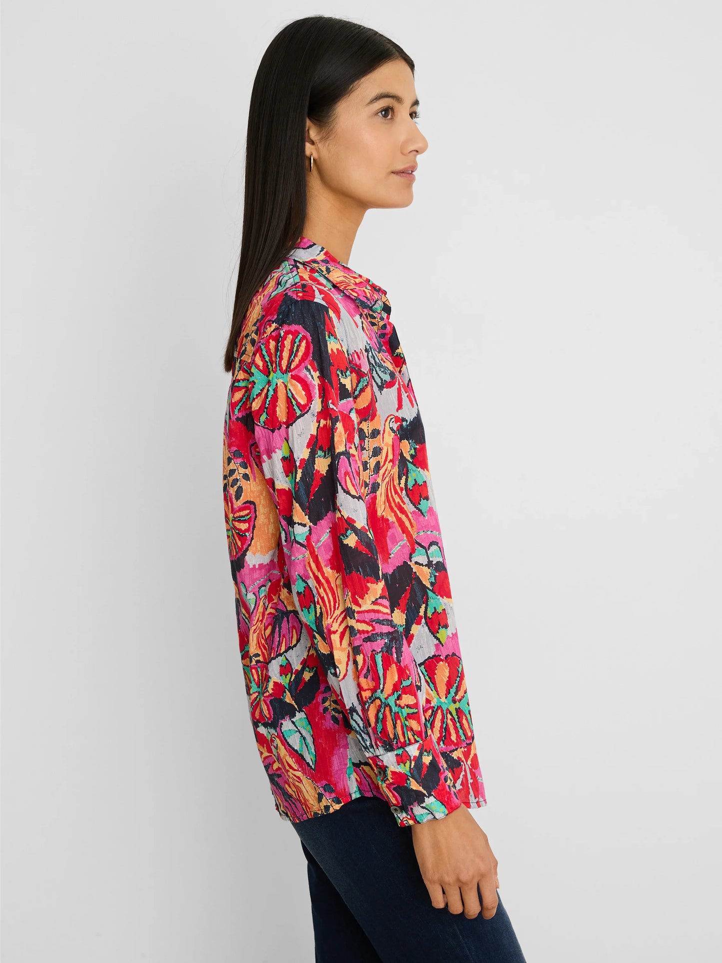 NIC+ZOE Kauai Garden Cotton Crinkle Shirt