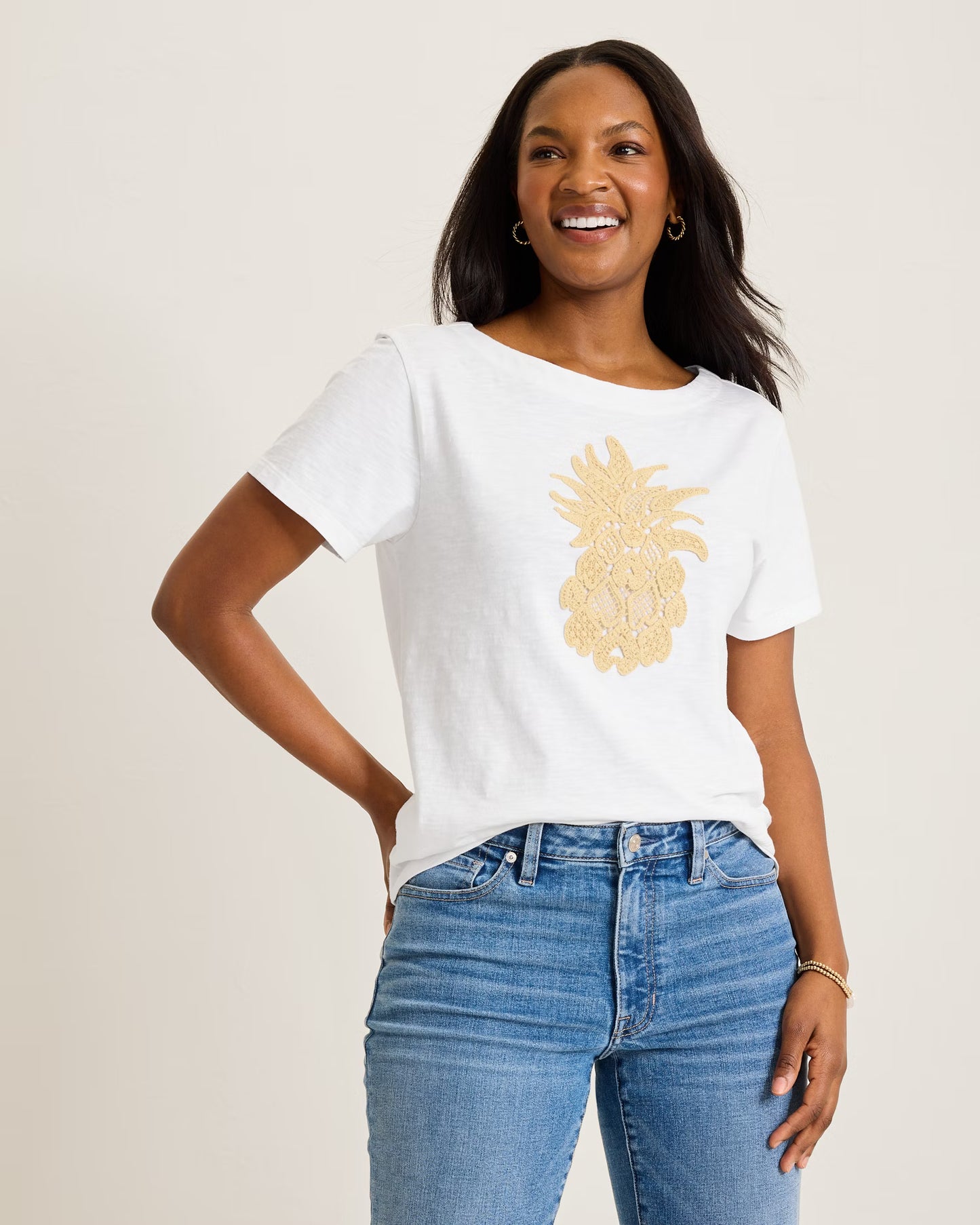 Tommy Bahama Crochet Pineapple Lux Tee